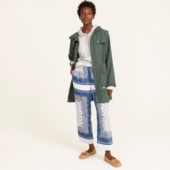 JCREW Pull-on cropped pant in scarf border print,All Products : American Fashion Style Bags On Sale